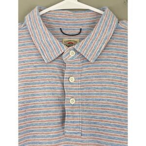 Faherty Polo Shirt Men's Large Horizon Line Stripe Short Sleeve Soft Stretch